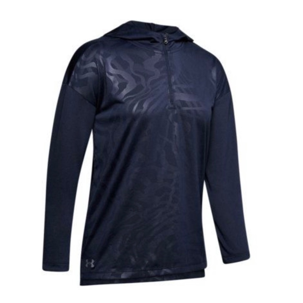 Under Armour Women’s Emboss Loose Fit Navy Hoodie Size Medium NWT